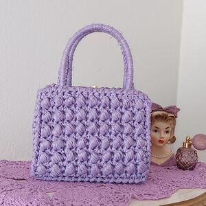 Purple Woven Handbag